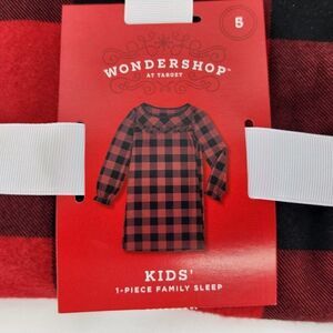 Wondershop Kids Nightgown Size 5 Buffalo Plaid Flannel Target Pajamas Red Black